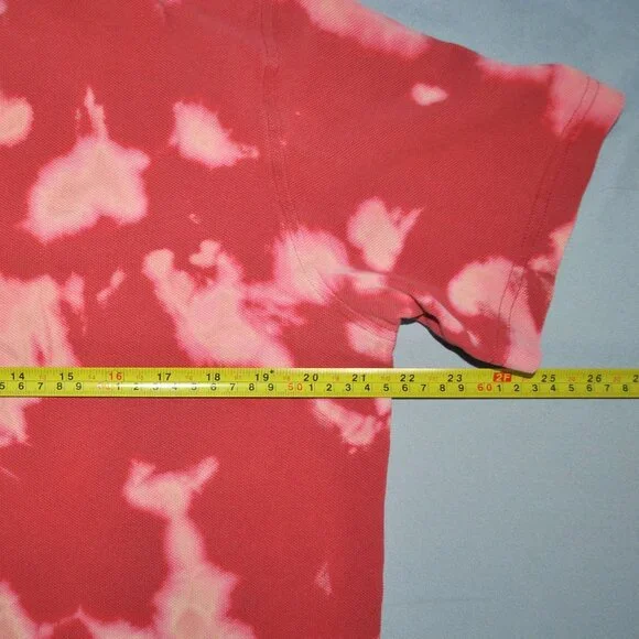 Vintage Levi's Shirt Size Large Red Tie Dye Short Sleeve Polo w/ Pocket - Picture 8 of 9
